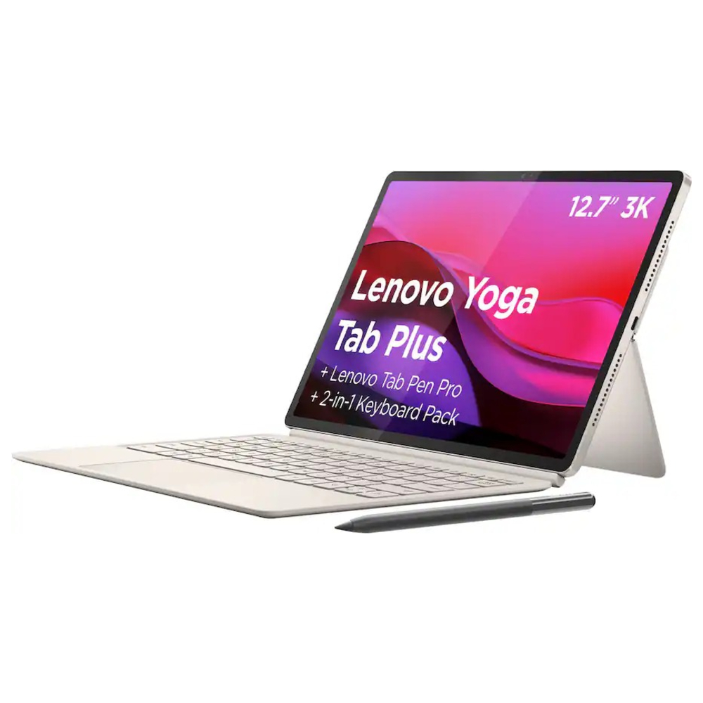 Render of the Lenovo Yoga Tab Plus (Gen 1) tablet.