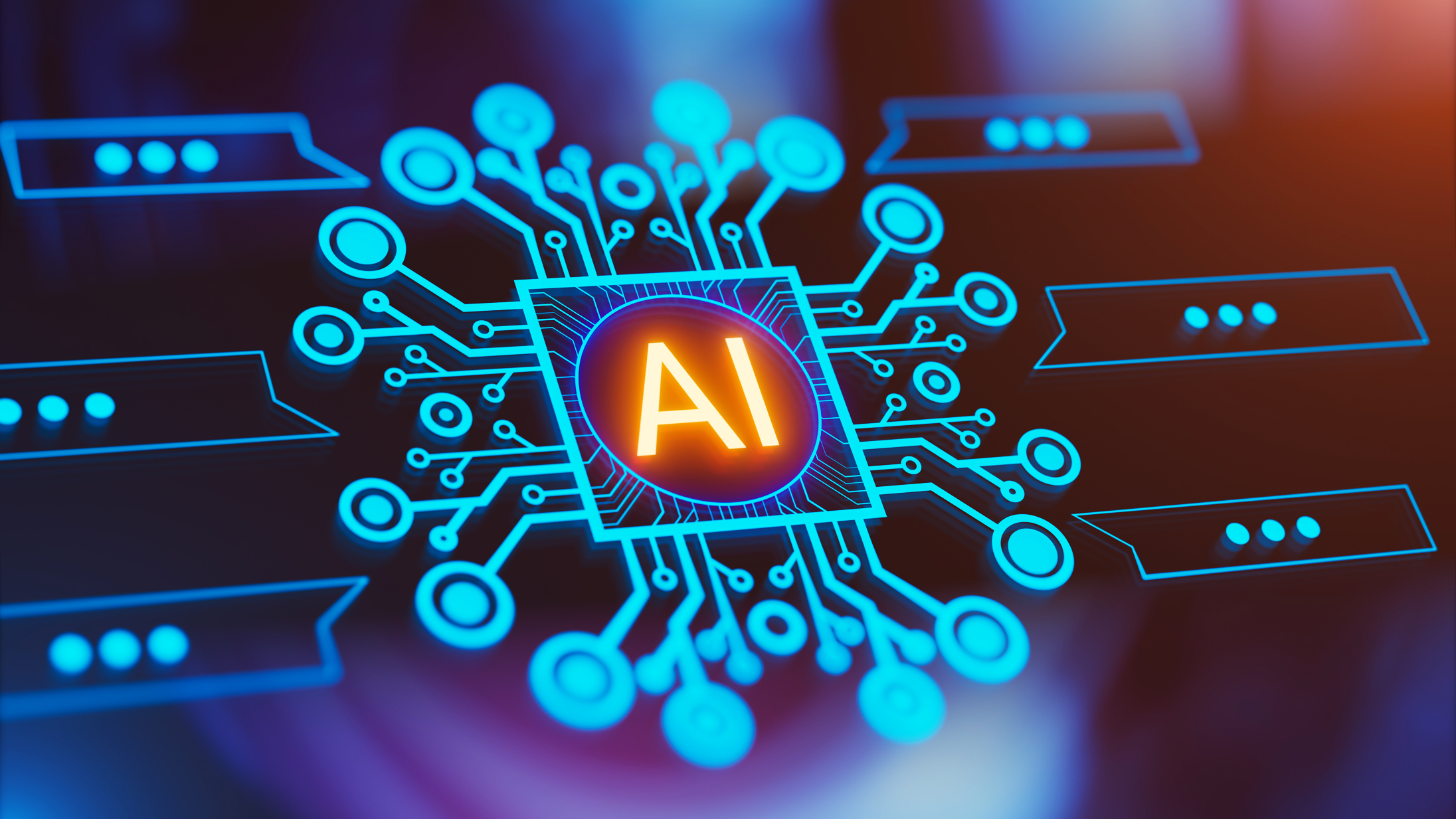 Artificial intelligence and machine learning concept. Abstract technology background.